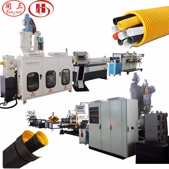 PP HDPE PVC EVA PA Single Wall Double Twin Wall Dwc Corrugated Tube Hose Pipe Culvert Bellows Making Machine for Electric Wire Threading Water Supply Drainage
