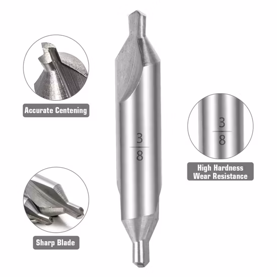 6 Pieces Center Drill Bits, HSS Lathe Mill Center Drill Bitssteel, Metal, Iron, Alum, Carbon Steel, Brass,